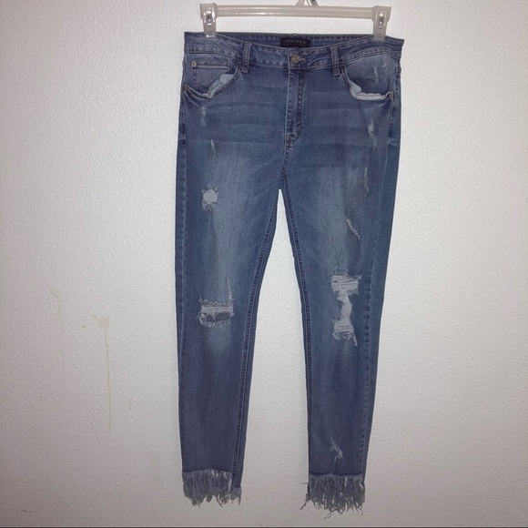 Justusa Distress Stretch Fringe Jeans 31 - Picture 1 of 6